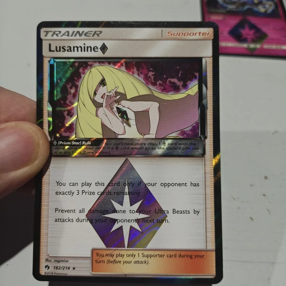 Lot of 2 Prizm Star Pokemon TCG Lusamine Celebi Xerneas Volcanion Bundle